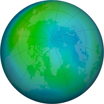 Arctic ozone map for 2005-10